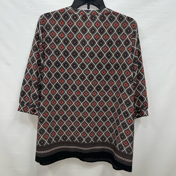 Ann Taylor Blouse Women’s Large Petite Multicolor Long Sleeve Polyester Blend - Picture 2 of 15